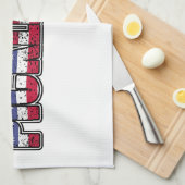 ピックボール米国国旗 キッチンタオル (四つ折り)