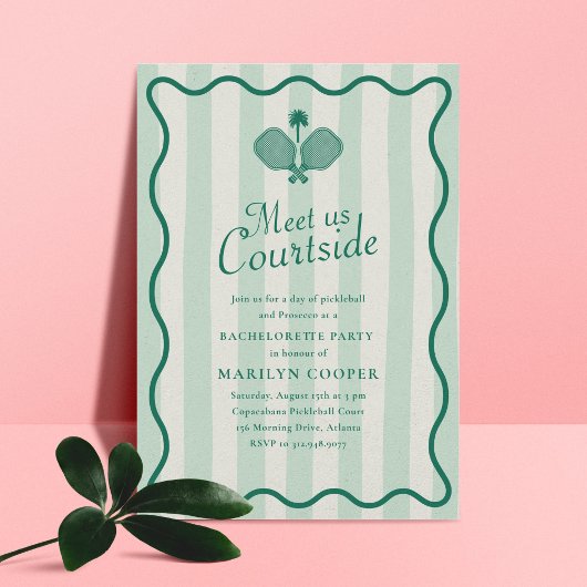 ピックボール美学エレガントバチェロレッテ 招待状