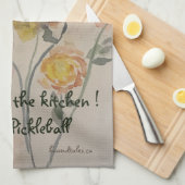 ピックボール茶タオル キッチンタオル (四つ折り)