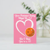 ピックボール評価バレンタインハートオレンジとピンク ポストカード (スタンド正面)