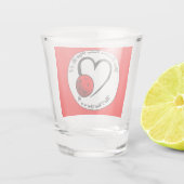 ピックボール評価バレンタイン赤と白ハート ショットグラス (裏面)
