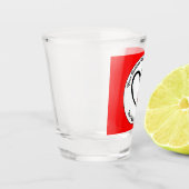 ピックボール評価バレンタイン赤と白ハート ショットグラス (左)