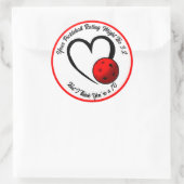 ピックボール評価バレンタイン赤と白ハート ラウンドシール (バッグ)