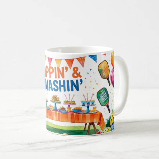 ピックボール誕生日をテーマにした コーヒーマグカップ (正面右)