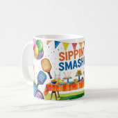 ピックボール誕生日をテーマにした コーヒーマグカップ (正面左)