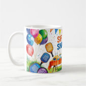ピックボール誕生日をテーマにした コーヒーマグカップ (左)