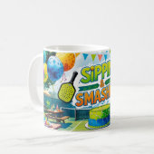 ピックボール誕生日をテーマにした コーヒーマグカップ (正面左)