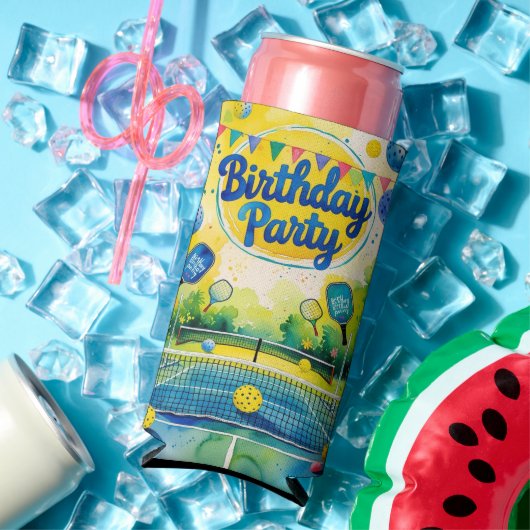 ピックボール誕生日をテーマにした スリム缶クーラー (インサイチュ 夏)