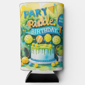 ピックボール誕生日をテーマにした スリム缶クーラー (正面)