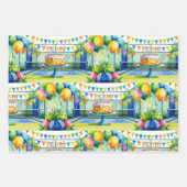 ピックボール誕生日をテーマにした ラッピングペーパーシート (正面)