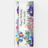 ピックボール誕生日をテーマにした 横断幕 (縦)