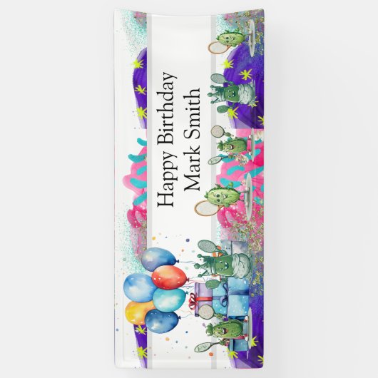 ピックボール誕生日をテーマにした 横断幕 (縦)