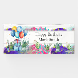 ピックボール誕生日をテーマにした 横断幕