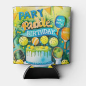 ピックボール誕生日をテーマにした 缶クーラー (正面)