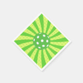 ピックボール誕生日グリーンレトロストライプズスポーツ スタンダードカクテルナプキン (角)