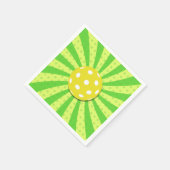 ピックボール誕生日グリーンレトロストライプズスポーツ スタンダードカクテルナプキン (角)