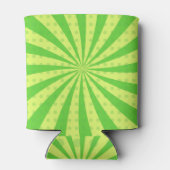 ピックボール誕生日グリーンレトロストライプズスポーツ 缶クーラー (裏面)