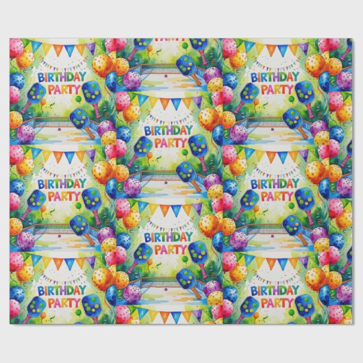 ピックボール誕生日パーティーをテーマにした ラッピングペーパー (フラット)
