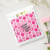 ピックボール誕生日パーティーピンクホワイトパーソナライズされた フェイバーバッグ (封をした状態)