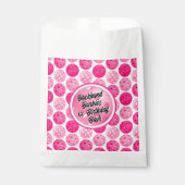 ピックボール誕生日パーティーピンクホワイトパーソナライズされた フェイバーバッグ (正面)