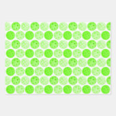 ピックボール誕生日パーティーブルー&グリーンギフト ラッピングペーパーシート (正面2)