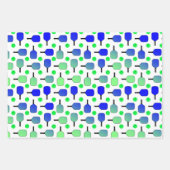 ピックボール誕生日パーティーブルー&グリーンギフト ラッピングペーパーシート (正面)