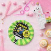 ピックボール誕生日パーティーレトログリーンスポーツ写真 ペーパープレート (パーティー)