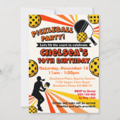 ピックボール誕生日パーティーレトロヴィンテージプレイヤー 招待状 (正面)