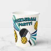 ピックボール誕生日パーティーレトロヴィンテージプレーヤー 紙コップ (裏面)