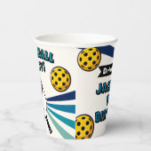 ピックボール誕生日パーティーレトロヴィンテージプレーヤー 紙コップ (右)