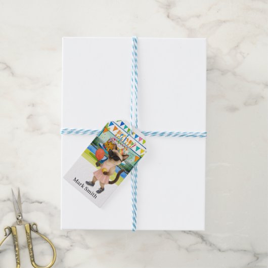 ピックボール誕生日パーティー ギフトタグ (より糸付き)