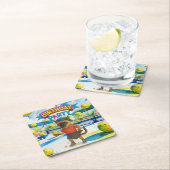 ピックボール誕生日パーティー スクエアペーパーコースター (インサイチュ)