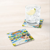 ピックボール誕生日パーティー スクエアペーパーコースター (インサイチュ)