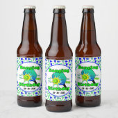 ピックボール誕生日ブルーグリーンパドルボールバンギング ビールラベル (ボトル)