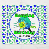 ピックボール誕生日ブルーグリーンパドルボールバンギング ビールラベル (シングルラベル)