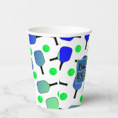 ピックボール誕生日ブルーグリーンパドルボールバンギング 紙コップ (右)