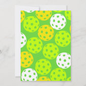 ピックボール誕生日レトロストライプズグリーンスポーツ 招待状 (裏面)