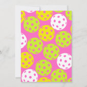 ピックボール誕生日レトロストライプズピンクスポーツ 招待状 (裏面)