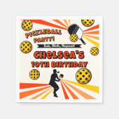 ピックボール誕生日女子パーティーレトロ選手 スタンダードカクテルナプキン (正面)