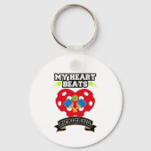 ピックボール語オースシルエット恋人ボール キーホルダー (裏面)