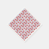 ピックボール赤白青パドルとピックボール スタンダードカクテルナプキン (角)