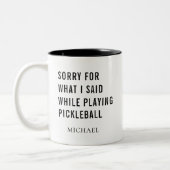 ピックボール選手のゲッパーソナライズされたグ ツートーンマグカップ (左)