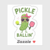 ピックボール選手ギフト – "Pickle Ballin'" シール (シート)