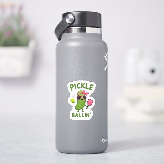 ピックボール選手ギフト – "Pickle Ballin'" シール (HydroFlask)
