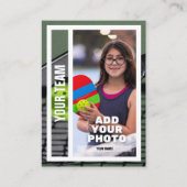 ピックボール選手トレーディングカードお土産 – 緑 コーリングカード (正面)