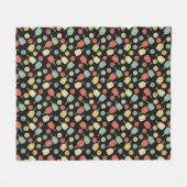 ピックボール選手パドルとボールパターン フリースブランケット (正面(横))