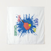 ピックボール選手パドルスポーツゲーム タペストリー (正面(横))