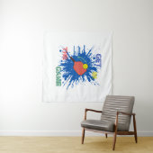 ピックボール選手パドルスポーツゲーム タペストリー (インサイチュ(横))