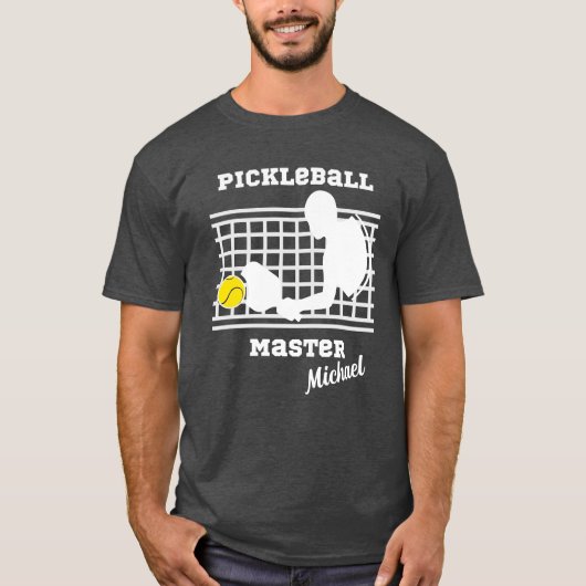 ピックボール選手マスター勝者名前をカスタムする Tシャツ (正面)