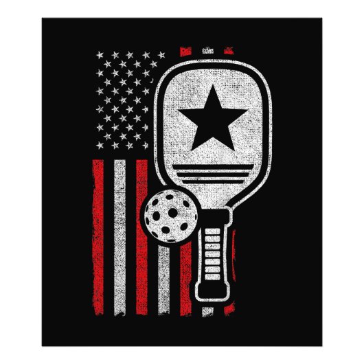 ピックボール選手 – アメリカ国旗のピックボール – Pic フォトプリント (正面)